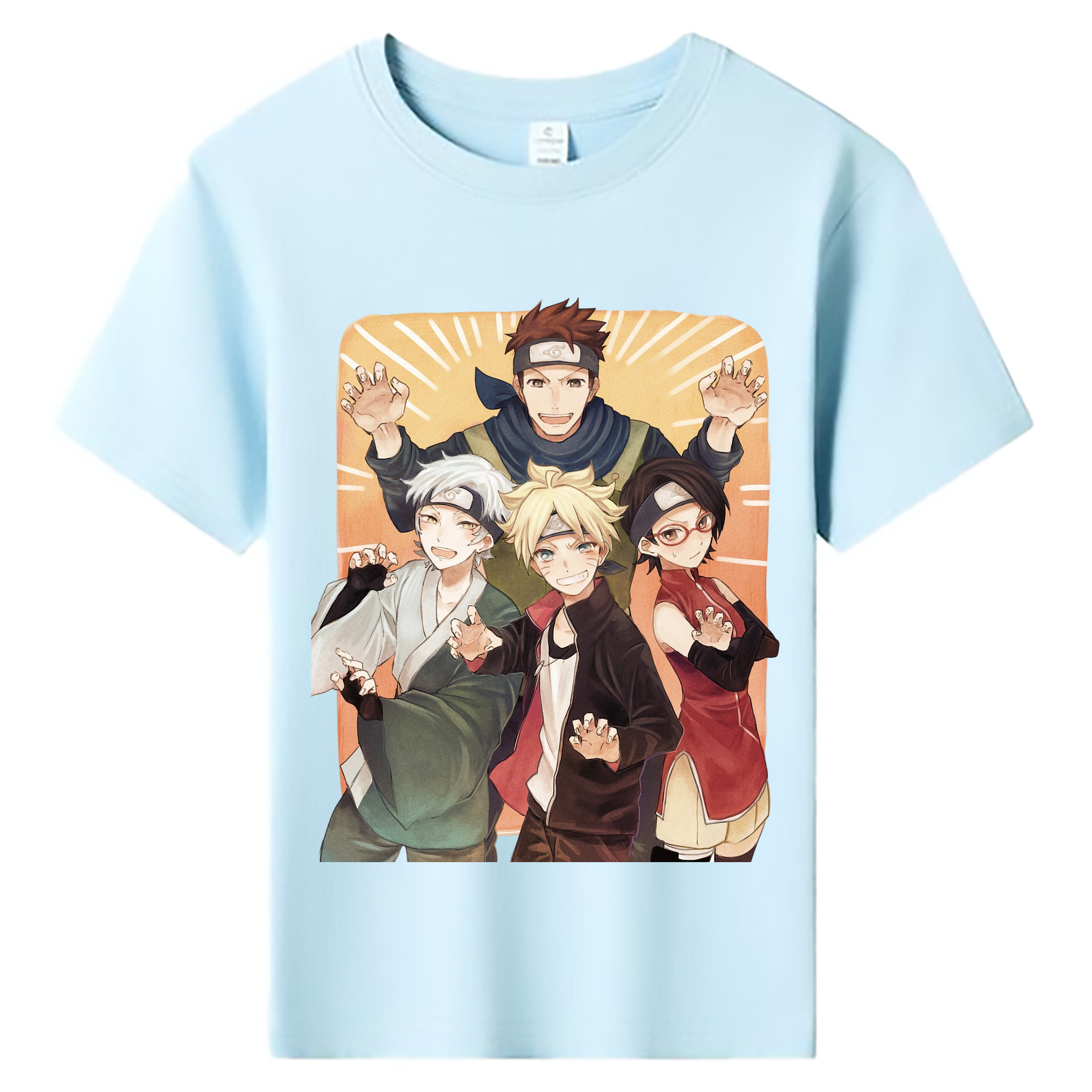（画像用） NARUTO -ナルト- うちは サラダ Uchiha Sarada 綿100％キッズTシャツ（フロントプリント）